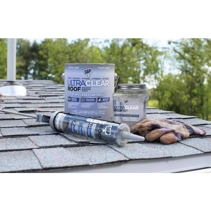 DAP Ultra Clear Crystal Clear Synthetic Rubber Roof Repair Waterproof Sealant 10.1 oz
