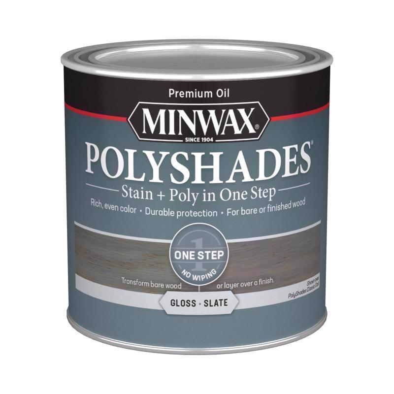 Minwax Polyshades Semi-Transparent Gloss Slate Oil-Based Stain/Polyurethane Finish 1/2 pt