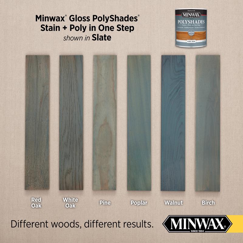 Minwax Polyshades Semi-Transparent Gloss Slate Oil-Based Stain/Polyurethane Finish 1/2 pt