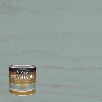 Minwax Polyshades Semi-Transparent Satin Vintage Blue Oil-Based Stain/Polyurethane Finish 1/2 pt