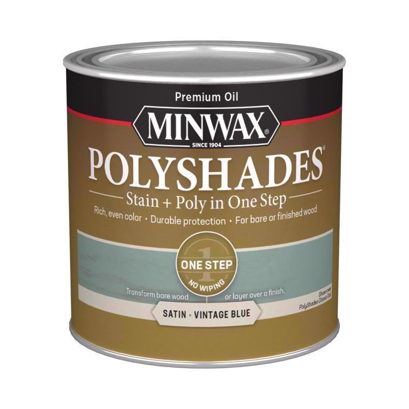 Minwax Polyshades Semi-Transparent Satin Vintage Blue Oil-Based Stain/Polyurethane Finish 1/2 pt