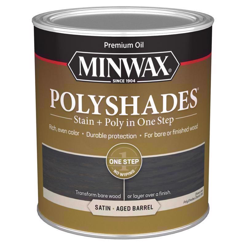 Minwax Polyshades Semi-Transparent Satin Aged Barrel Oil-Based Stain/Polyurethane Finish 1 qt