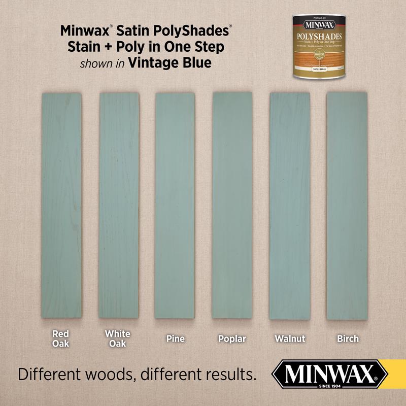 Minwax Polyshades Semi-Transparent Satin Vintage Blue Stain/Polyurethane Finish 1 qt