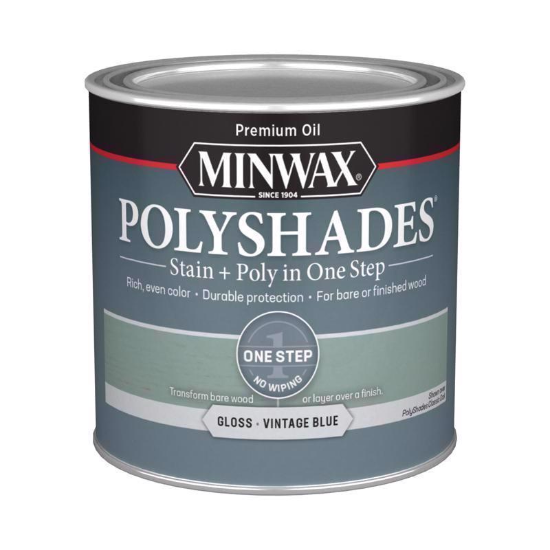 Minwax PolyShades Semi-Transparent Gloss Vintage Blue Stain/Polyurethane Finish 1/2 pt
