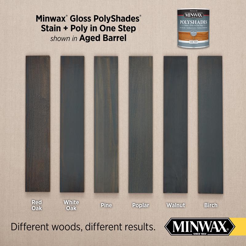 Minwax Polyshades Semi-Transparent Gloss Aged Barrel Stain/Polyurethane Finish 1 qt