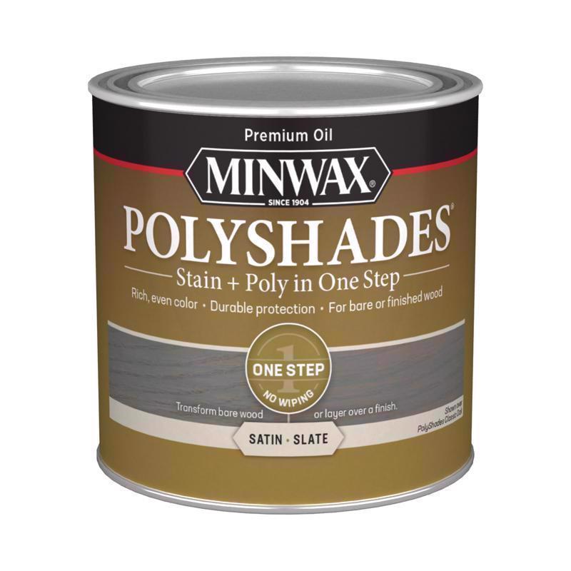 Minwax PolyShades Semi-Transparent Satin Slate Oil-Based Stain/Polyurethane Finish 1/2 pt