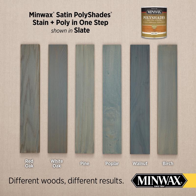 Minwax PolyShades Semi-Transparent Satin Slate Oil-Based Stain/Polyurethane Finish 1/2 pt