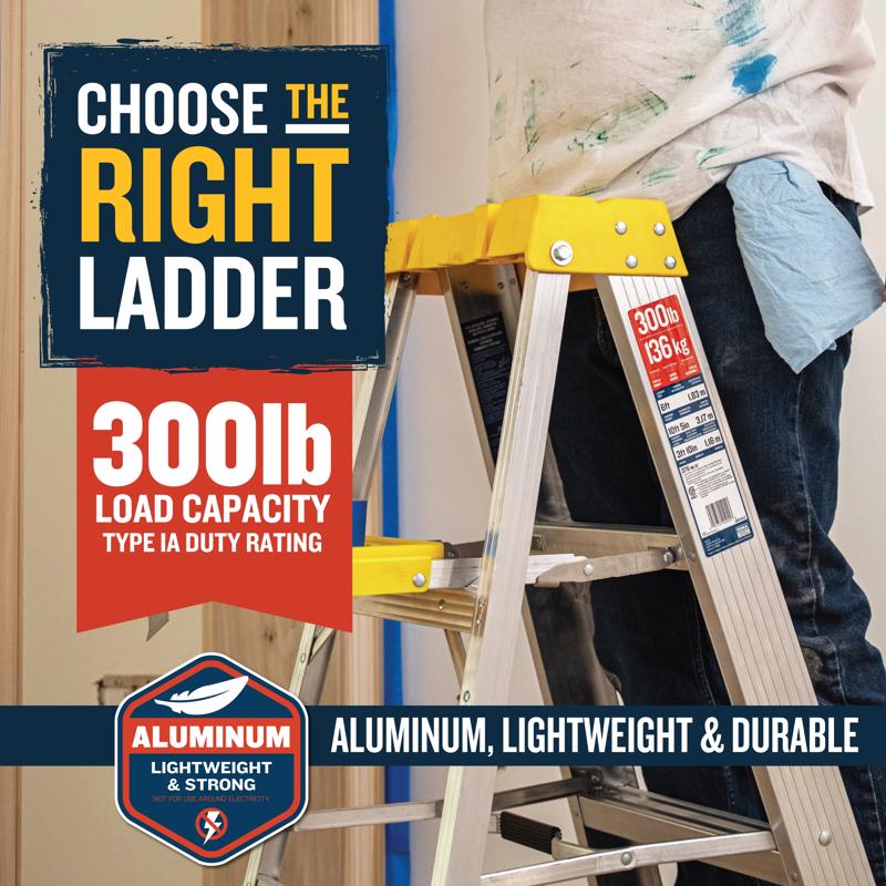 Werner 8 ft. H Aluminum Step Ladder Type IA 300 lb. capacity