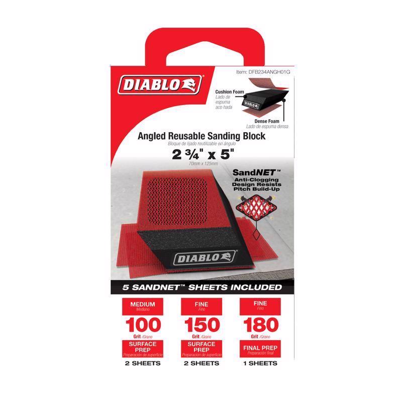 Diablo SandNet 2.75 in. W X 5 in. L Assorted Assorted Grit Sanding Block