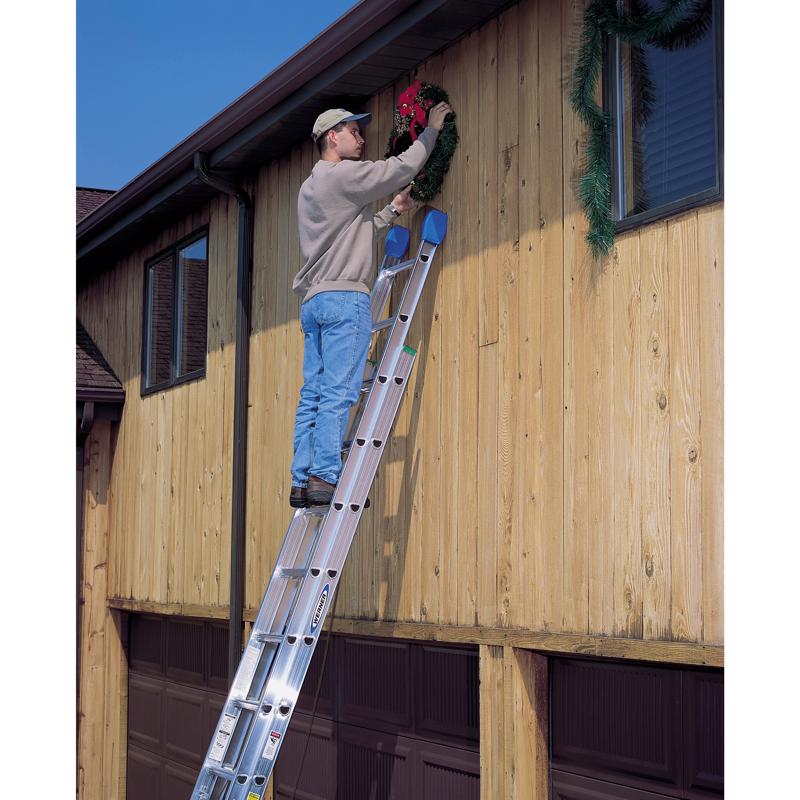 Werner 20 ft. H Aluminum Extension Ladder Type II 225 lb. capacity