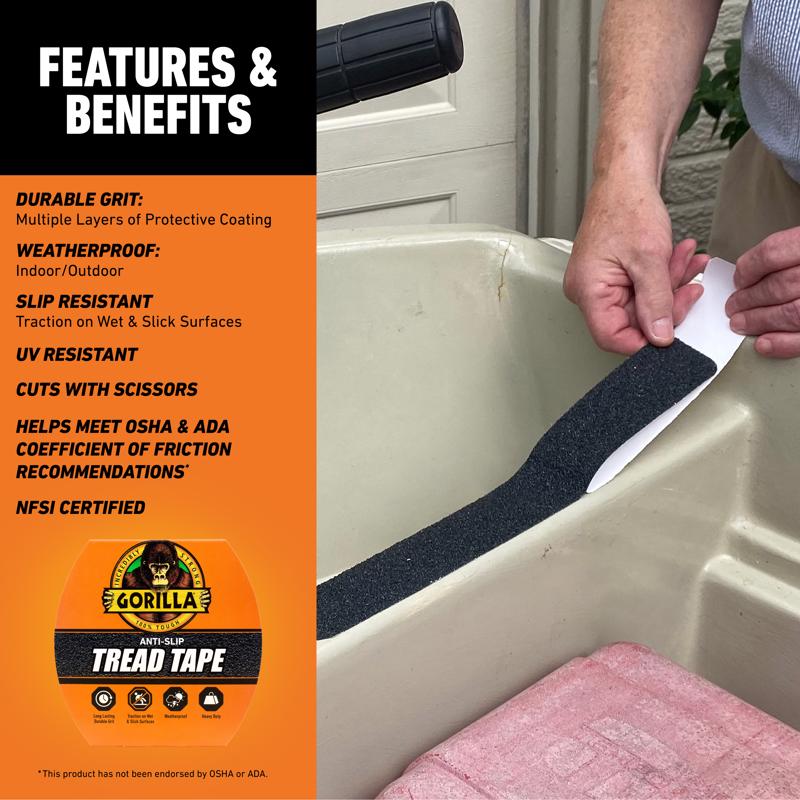 Gorilla High Strength Black Tape 10 ft.