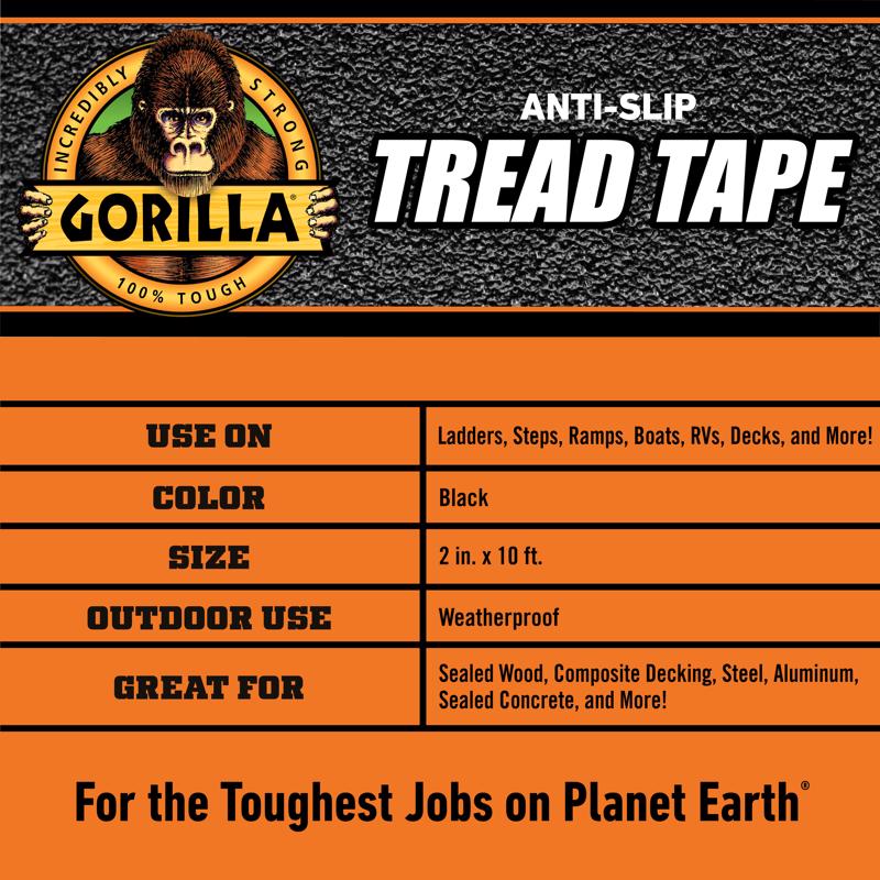 Gorilla High Strength Black Tape 10 ft.