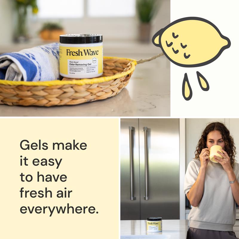 Fresh Wave Lemon Scent Air Freshener 15 oz Gel