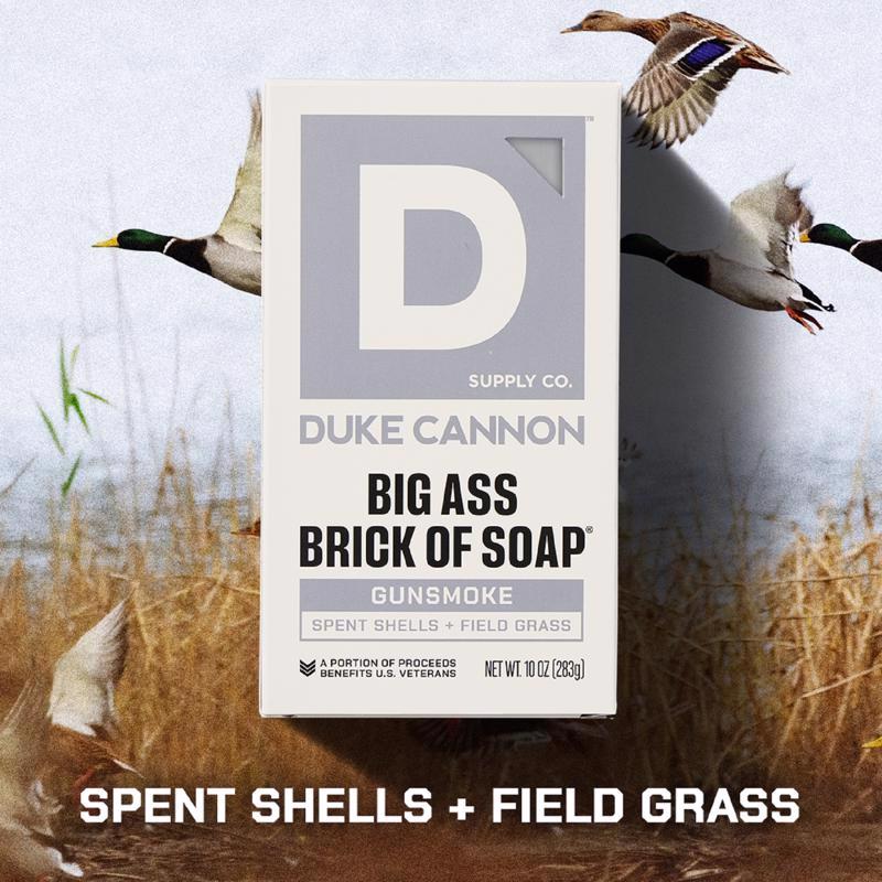 Duke Cannon Gunsmoke Spent Shells + Field Grass Scent Bar Soap 10 oz