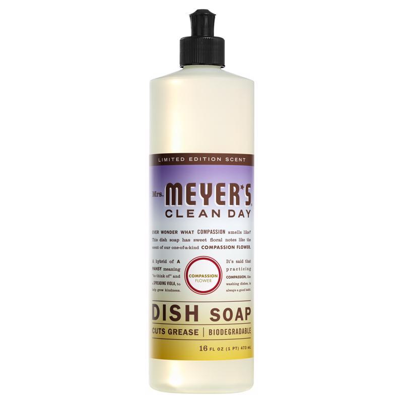 Mrs. Meyer's Clean Day Compassion Flower Scent Liquid Dish Soap 16 oz