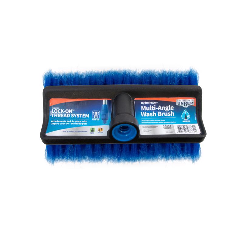 Unger 10 in. W Soft Bristle Plastic Handle Multi-Angle Wash Brush