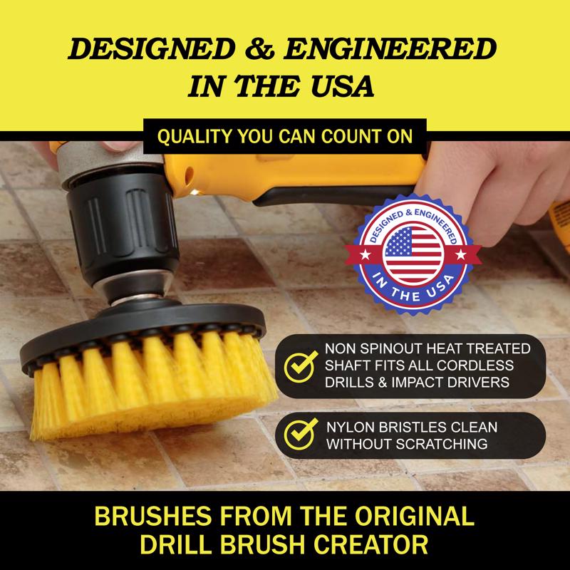 Drillbrush 5 in. W Soft/Medium Bristle Metal Handle Drill Brush Set