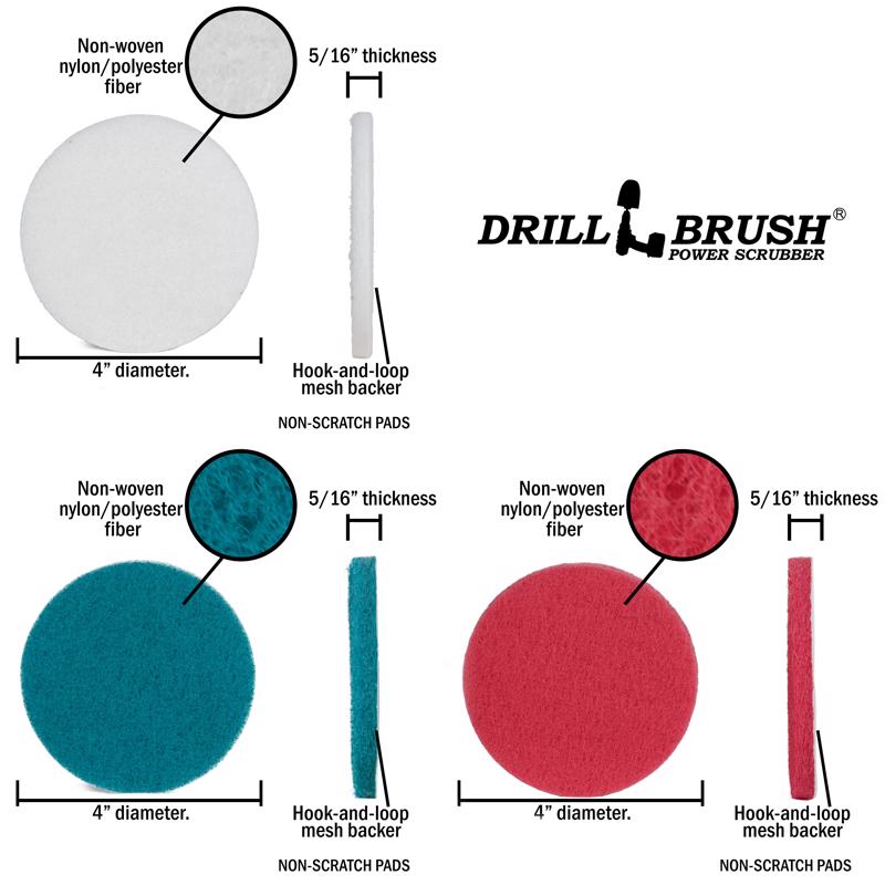 Drillbrush 4 in. W Soft/Medium Bristle Metal Handle Drill Brush Set