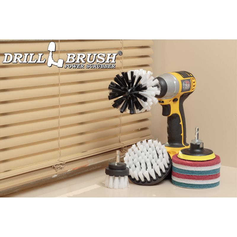 Drillbrush 4 in. W Soft/Medium Bristle Metal Handle Drill Brush Set