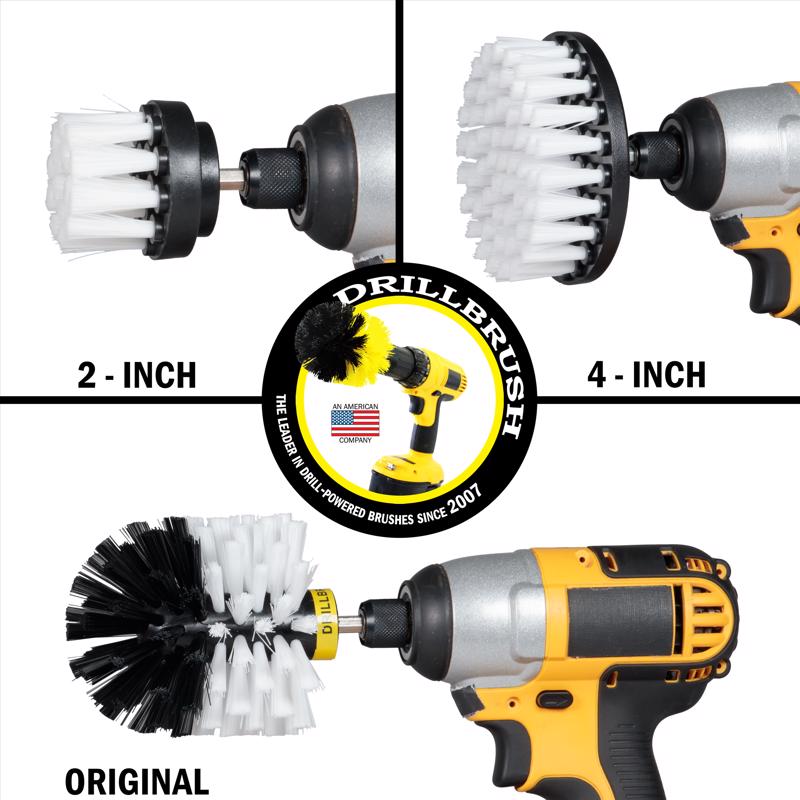 Drillbrush 4 in. W Soft/Medium Bristle Metal Handle Drill Brush Set