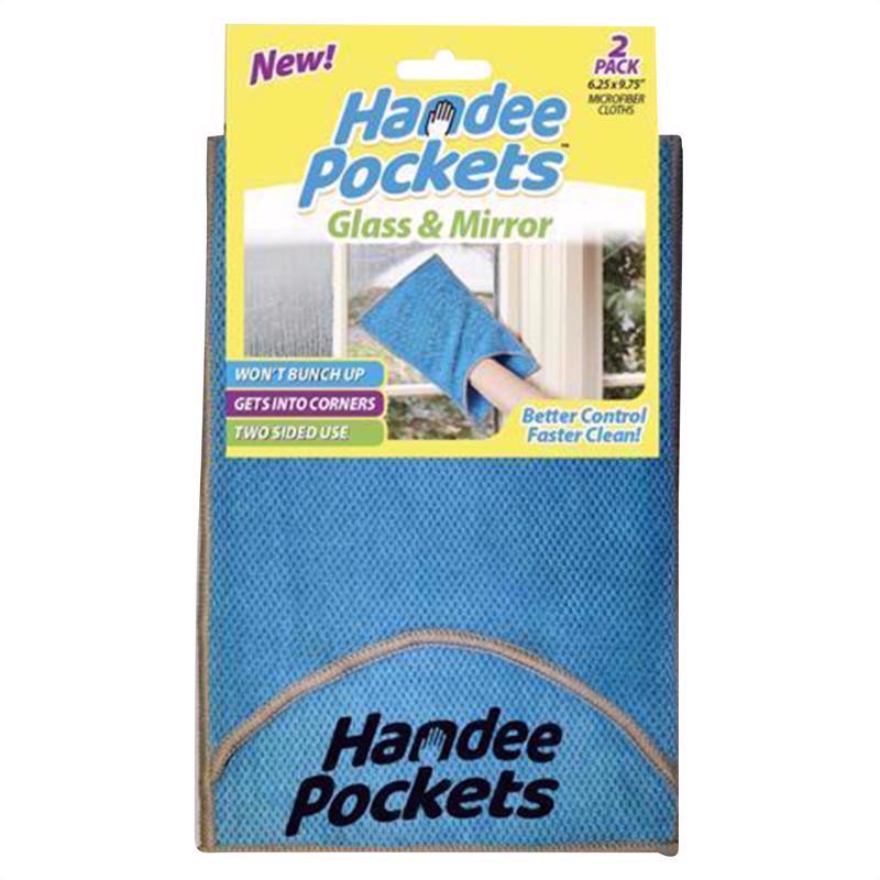 Handee Pockets Microfiber Cleaning Cloth 6.25 in. W X 9.75 in. L 2 pk