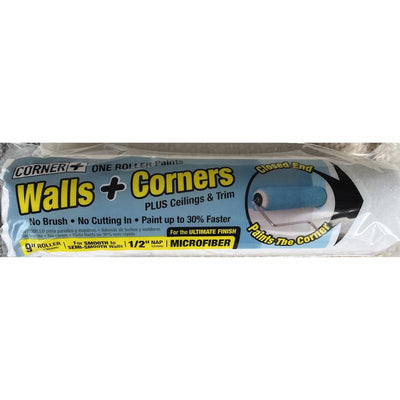 Corner + Roller Microfiber 2.5 in. W X 1/2 in. Regular Paint Roller Cover