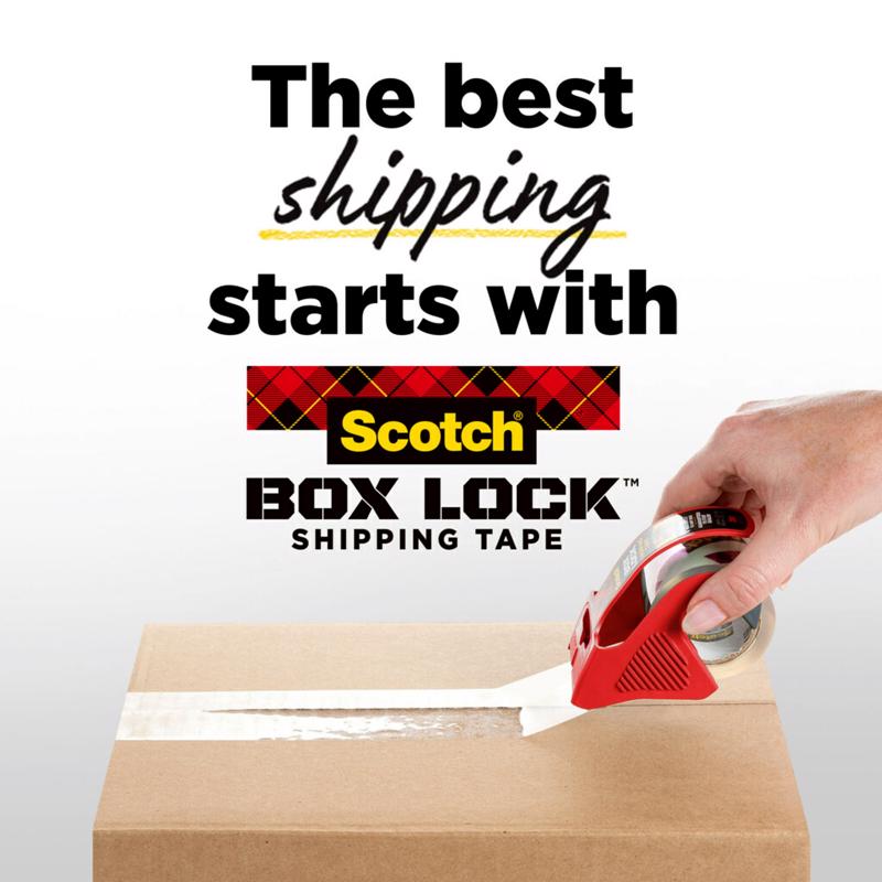 3M Scotch Box Lock 1.88 in. W X 54.6 yd L Shipping Tape with Dispenser