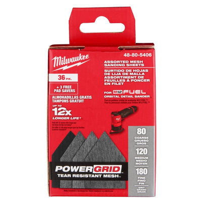 Milwaukee M12 3.75 in. L X 3.625 in. W Aluminum Oxide Assorted Grit Sanding Sheet 48-80-5406
