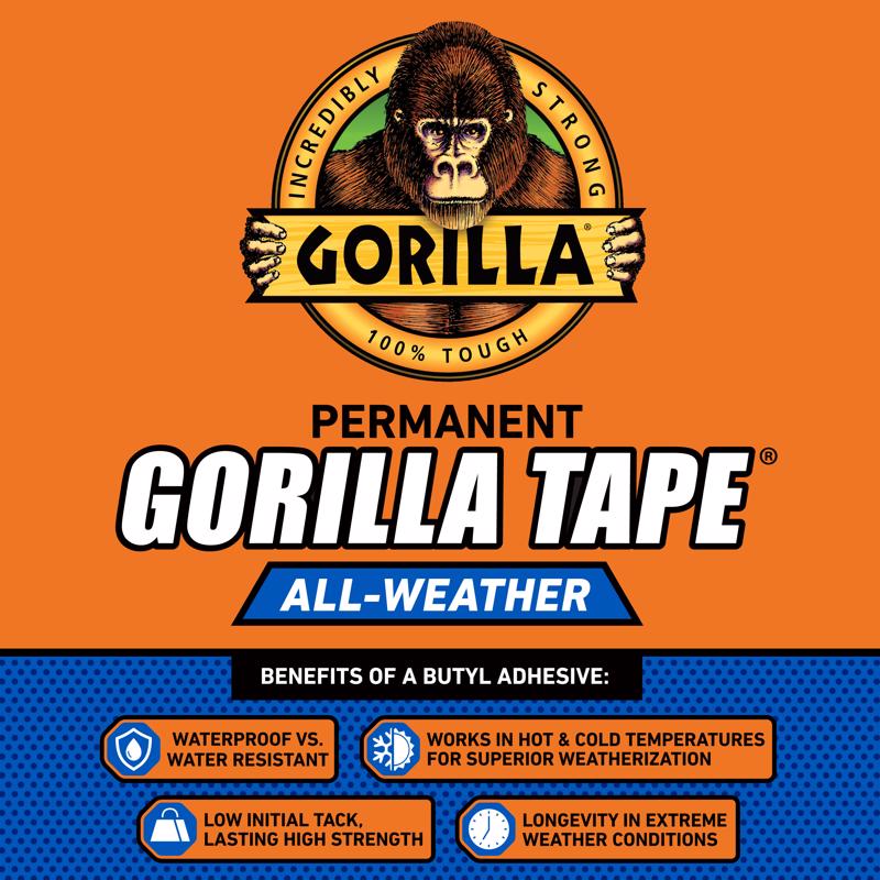 Gorilla All Weather 1.88 in. W X 10 yd L Black Repair Tape