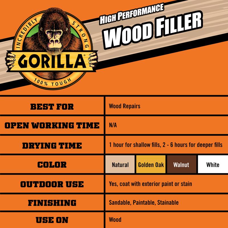 Gorilla White Wood Filler 6 oz