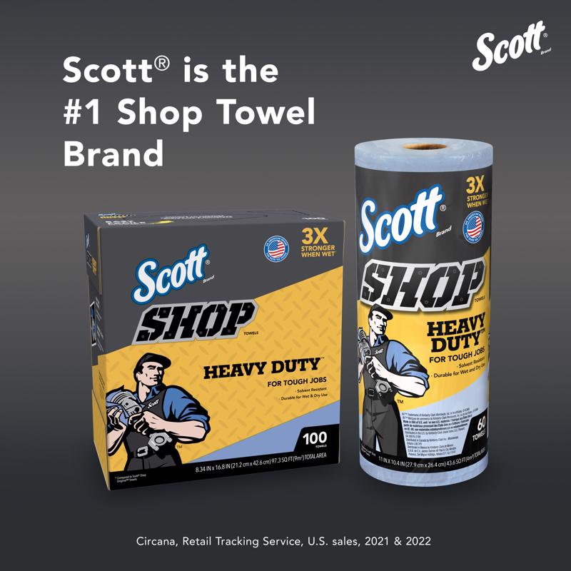 Scott Non-Woven Fibers Shop Towels 16.8 in. W X 8.34 in. L 100 sheet