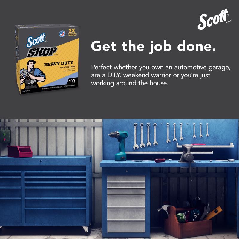 Scott Non-Woven Fibers Shop Towels 16.8 in. W X 8.34 in. L 100 sheet