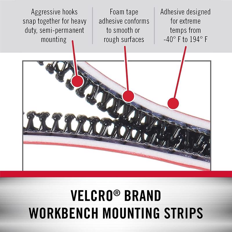 VELCRO Brand Workbench Mounting Tape Large Foam Workbench Mounting Tape 60 in. L