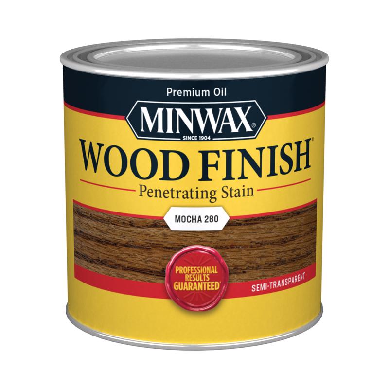 Minwax Wood Finish Semi-Transparent Satin Mocha Oil-Based Penetrating Wood Stain 1/2 pt