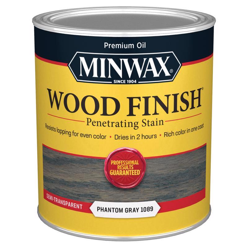 Minwax Wood Finish Semi-Transparent Satin Phantom Gray Oil-Based Penetrating Wood Stain 1 qt