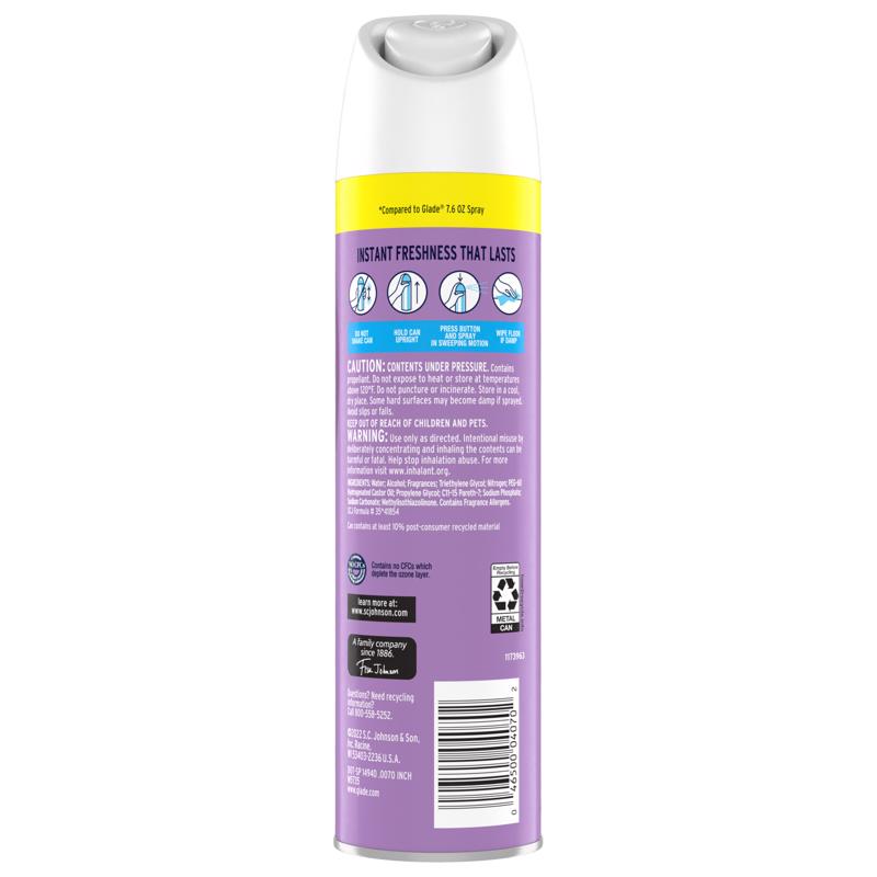 Glade Lavender & Vanilla Scent Air Freshener 8.3 oz Aerosol