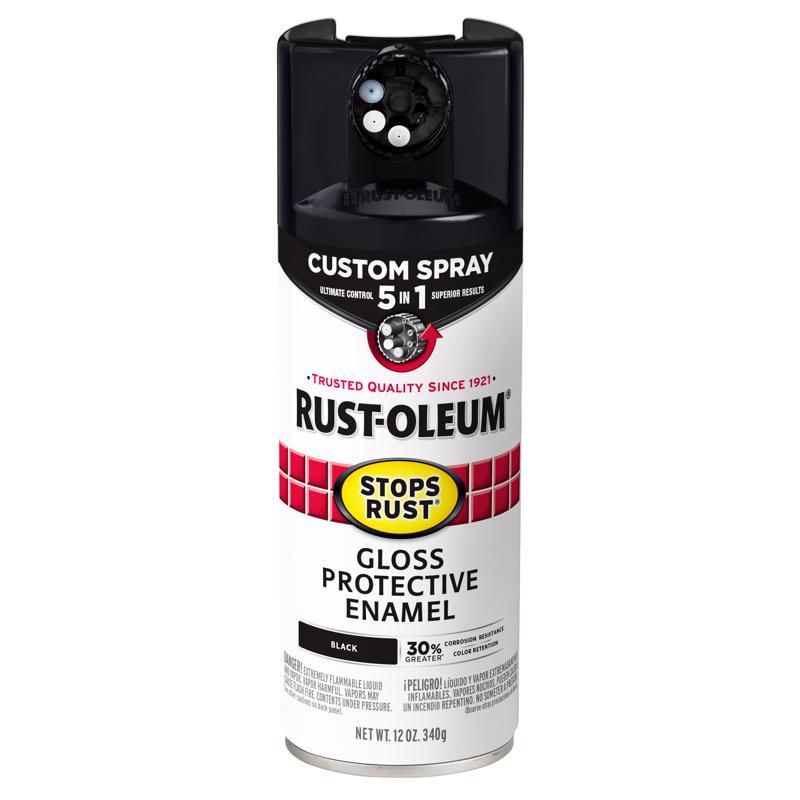 Rust-Oleum Stops Rust Custom Spray 5-in-1 Gloss Black Spray Paint 12 oz