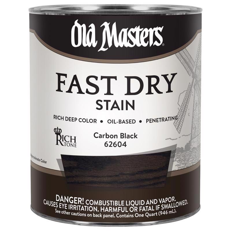 Old Masters Semi-Transparent Flat Carbon Black Oil-Based Alkyd Fast Dry Wood Stain 1 qt