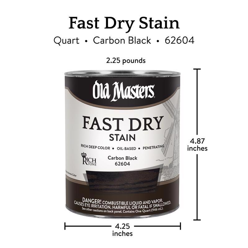 Old Masters Semi-Transparent Flat Carbon Black Oil-Based Alkyd Fast Dry Wood Stain 1 qt