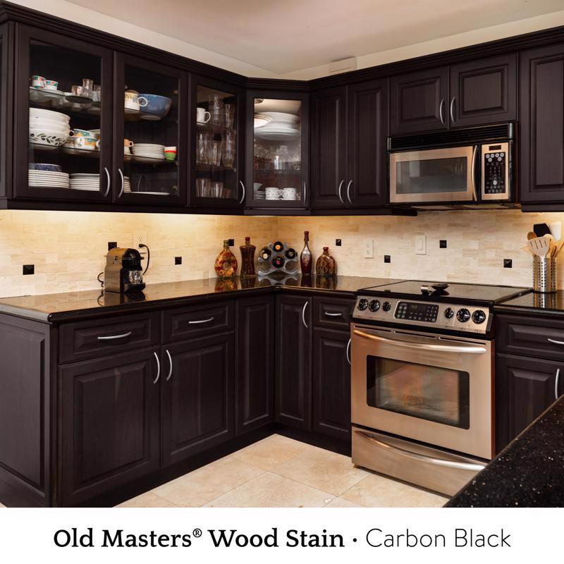Old Masters Semi-Transparent Flat Carbon Black Oil-Based Alkyd Fast Dry Wood Stain 1 qt