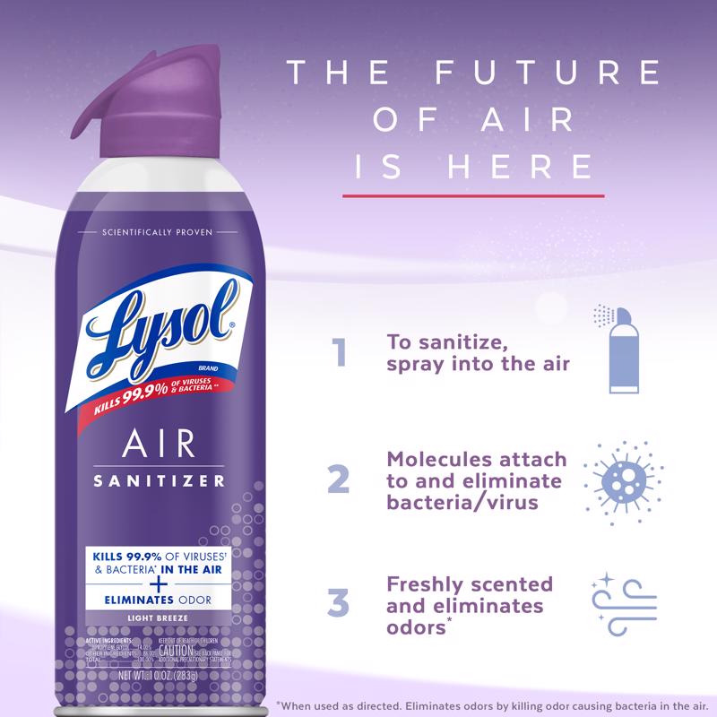 Lysol Light Breeze Scent Air Sanitizer 10 oz