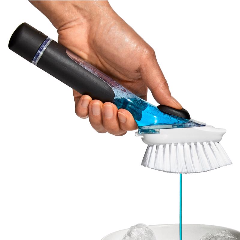 OXO Good Grips 1 in. W Medium Bristle Plastic/Rubber Handle Soap Dispenser Dish Brush
