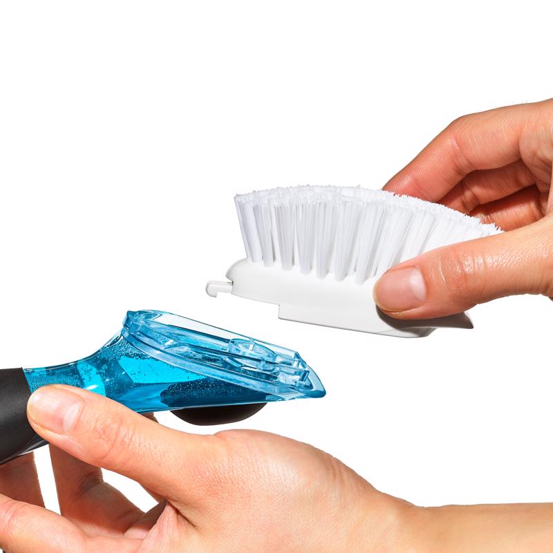 OXO Good Grips 1 in. W Medium Bristle Plastic/Rubber Handle Soap Dispenser Dish Brush