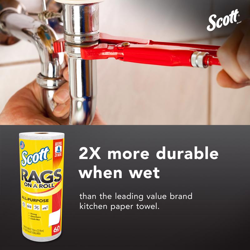 Scott Rags On a Roll Cleaning Cloth 9.4 in. W X 11 in. L 60 sheet