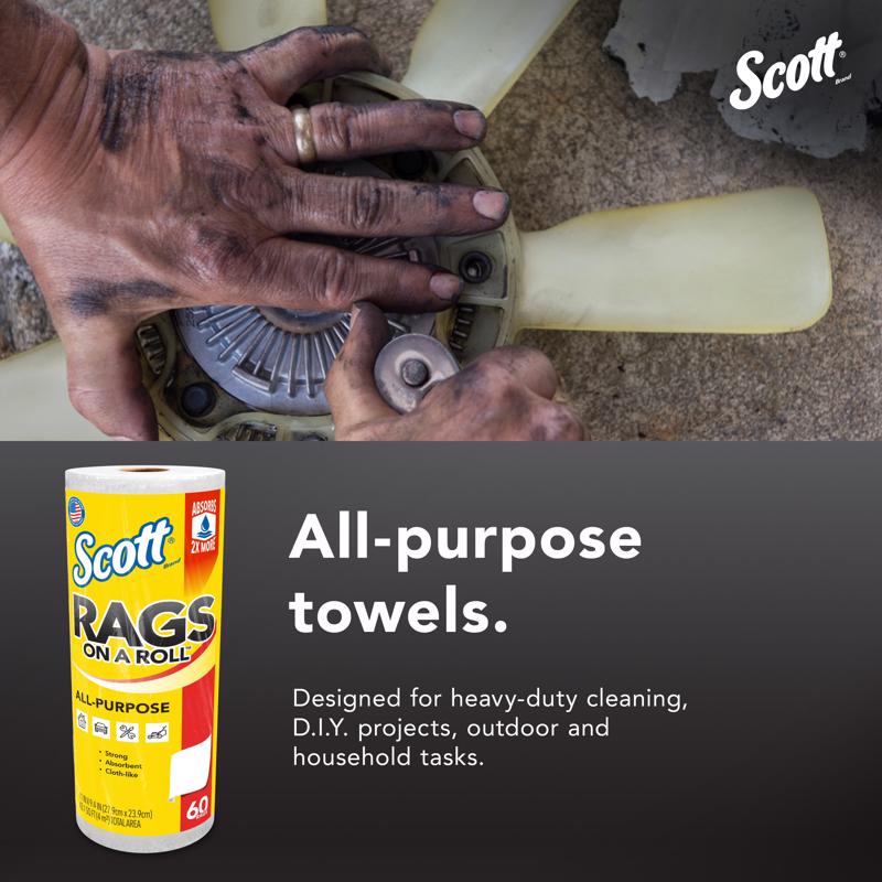 Scott Rags On a Roll Cleaning Cloth 9.4 in. W X 11 in. L 60 sheet