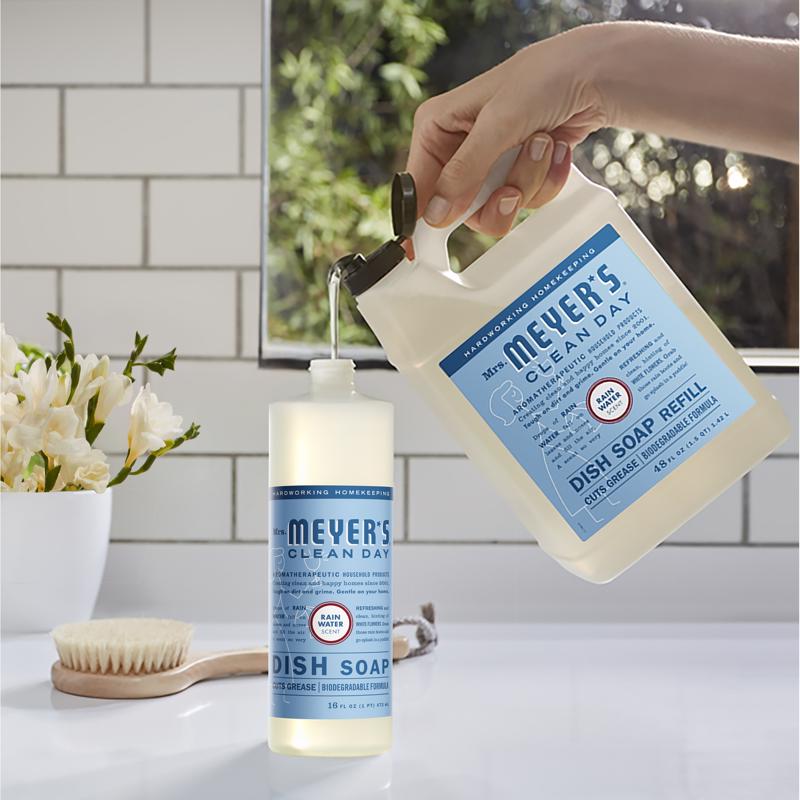 Mrs. Meyer's Clean Day Refreshing Rain Scent Liquid Dish Soap Refill 48 oz