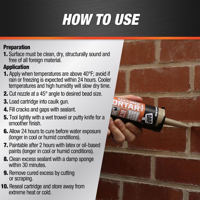 DAP Premium Textured Mortar Beige Advanced Latex Concrete and Mortar Sealant 10.1 oz