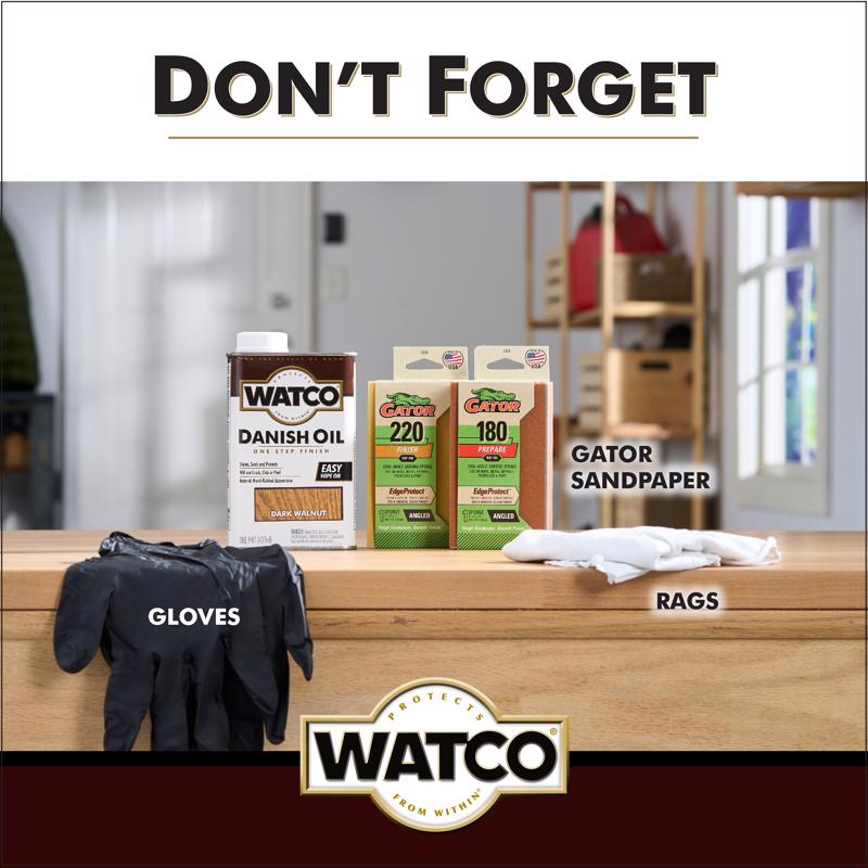 WATCO Transparent Dark Walnut Oil-Based Danish Oil 1 qt