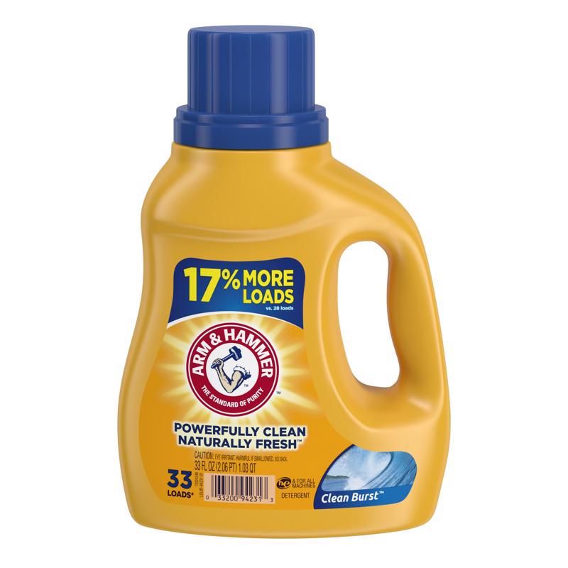 Arm & Hammer Clean Burst Scent Laundry Detergent Liquid 1 qt