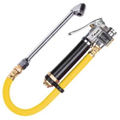 Tru-Flate Brass/Steel Inflator Gauge with Hose 1/4 in. NPT 120 psi